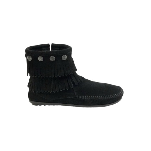 Minnetonka Double Fringe Side Zip Boot - Picture 7 of 15